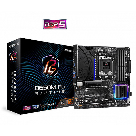 ASRock B650M PG Riptide pagrindinė plokštė su DDR5, PCIe 5.0, Gen5 M.2 2025