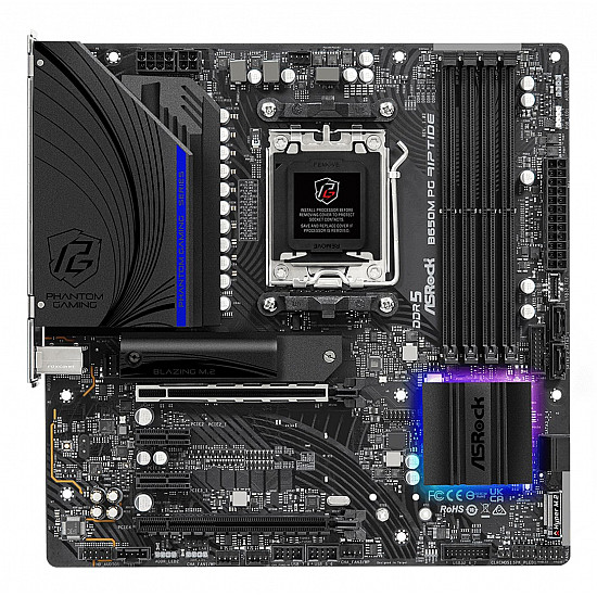 ASRock B650M PG Riptide pagrindinė plokštė su DDR5, PCIe 5.0, Gen5 M.2 2025