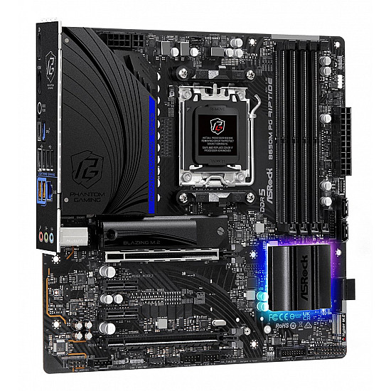 ASRock B650M PG Riptide pagrindinė plokštė su DDR5, PCIe 5.0, Gen5 M.2 2025