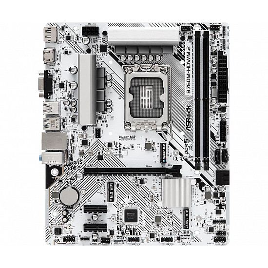 asrock b760m-hdv/m.2 pagrindinė plokštė su DDR5 ir LGA1700 lizdu 2025
