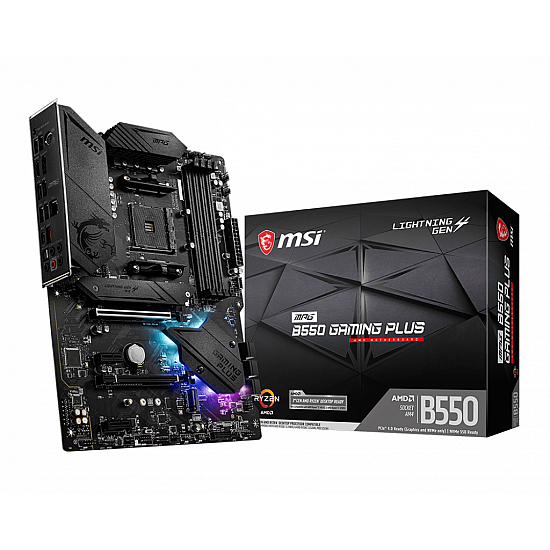 MSI MPG B550 GAMING PLUS pagrindinė plokštė su DDR4, PCIe 4.0 2025