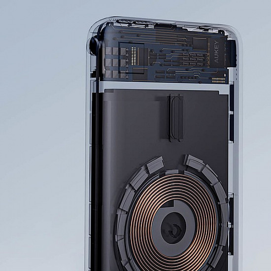 Magnetic powerbank Aukey PB-MS01, 6700mAh, 15W (black)