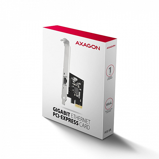 Axagon Gigabit Ethernet PCI-Express network card with new version of Realtek chipset RTL8111L.