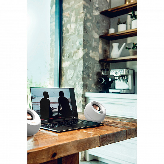 Creative Labs Pebble V3 weiss Bluetooth USB-C Klinke - Lautsprecher - Bluetooth