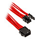 6+2-pin PCIe extension 50cm - sleeved red