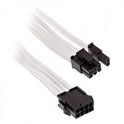 6+2-pin PCIe extension 50cm - sleeved white