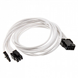 6+2-pin PCIe extension 50cm - sleeved white