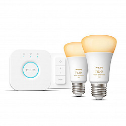 HueWA Starter Kit 2pcs, Bridge, Switch E27 11 W Warm to cool white light, 2200-6500K Bluetooth and Zigbee