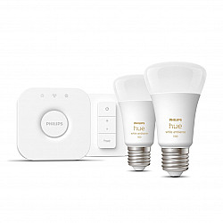 HueWA Starter Kit 2pcs, Bridge, Switch E27 11 W Warm to cool white light, 2200-6500K Bluetooth and Zigbee
