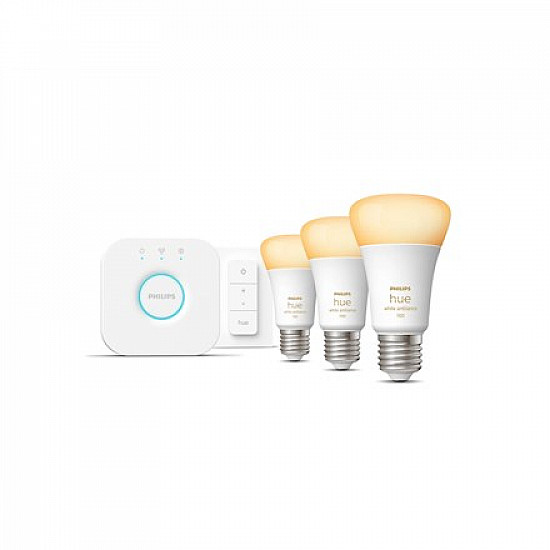 WA Starter Kit 11W A60 E27 3pcs, Bridge, Switch E27 11 W Warm to cool white 2200-6500K + 16 million colors Bluetooth and Zigbee