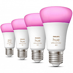 Hue WCA 6.5W A60 E27, 4pcs pack E27 6.5 W RGBW 2000-6500K Bluetooth and Zigbee