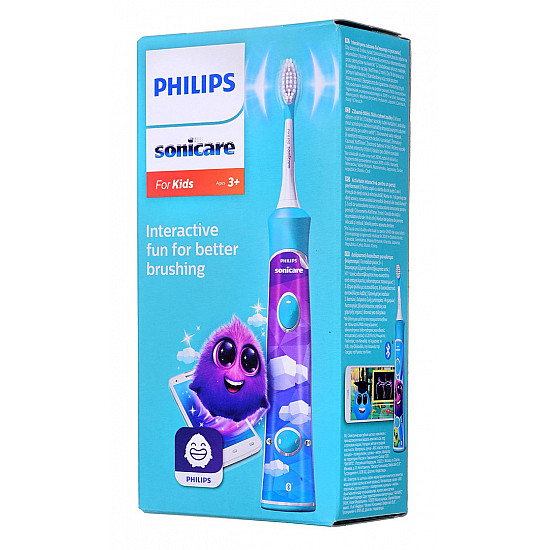 Philips Sonic Electric toothbrush HX6322/04 Rechargeable For kids Number of brush heads included 2 Number of teeth brushing modes 2 Sonic technology Aqua