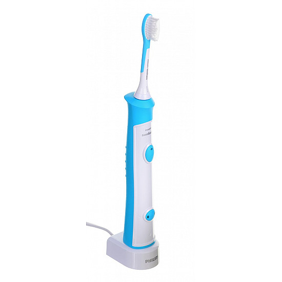 Philips Sonic Electric toothbrush HX6322/04 Rechargeable For kids Number of brush heads included 2 Number of teeth brushing modes 2 Sonic technology Aqua
