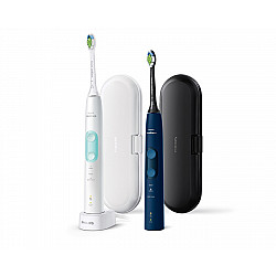Philips Sonicare ProtectiveClean 5100 Duo Electric Toothbrushes HX6851/34 Rechargeable For adults Number of brush heads included 2 Number of teeth brushing modes 3 White and Dark Blue