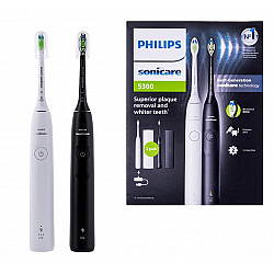 Philips Electric Toothbrush, Duo pack HX7109/01 Sonicare Series 5300 Rechargeable For adults Number of brush heads included 2 Number of teeth brushing modes 1 White/Black