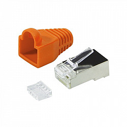 LOGILINK MP0022O LOGILINK - RJ45 FTP cat6 plugs with caps - orange,100pcs