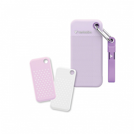 VERBATIM POCKET SSD USB 3.2 GEN 2 1TB PURPLE INCL. TWO RUBBER SLEEVES
