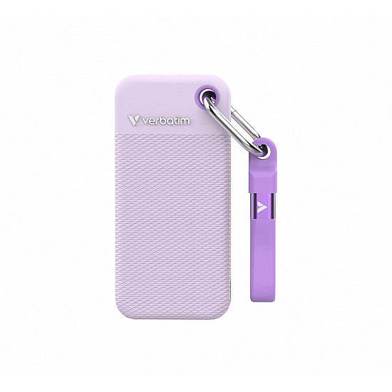 VERBATIM POCKET SSD USB 3.2 GEN 2 1TB PURPLE INCL. TWO RUBBER SLEEVES