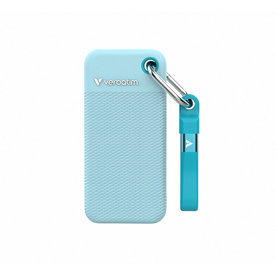 VERBATIM POCKET SSD USB 3.2 GEN 2 1TB POLAR BLUE INCL. TWO RUBBER SLEEVES