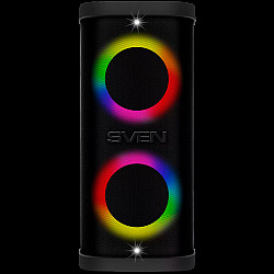 Portable speaker SVEN PS-950, black, power output 2x80W (RMS), TWS, Bluetooth, IPx4, FM, USB, microSD, LED-display, lithium battery