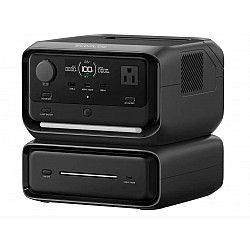 RIVER 3 Max (RIVER 3 Plus + Zusatzbatterie EB300), Powerstation schwarz, 572 Wh, X-boost 2.400W, 2 LFP-Akkus