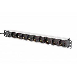 1U ALUMINIUM PDU 9X SCHUKO RACKMOUNT IEC C14 PLUG