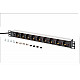 1U ALUMINIUM PDU 9X SCHUKO RACKMOUNT IEC C14 PLUG