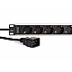 1U ALUMINIUM PDU 9X SCHUKO RACKMOUNT IEC C20 PLUG