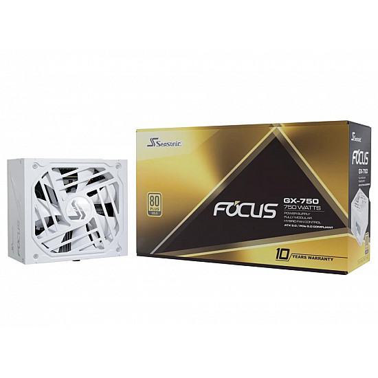 Seasonic FOCUS GX White ATX 3.0 Maitinimo blokas su 750W, 80 PLUS GOLD, 100000h MTBF 2025