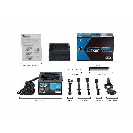SEASONIC G12 GM 650 maitinimo blokas su 80 PLUS GOLD, 650W, pusiau modulinis 2025
