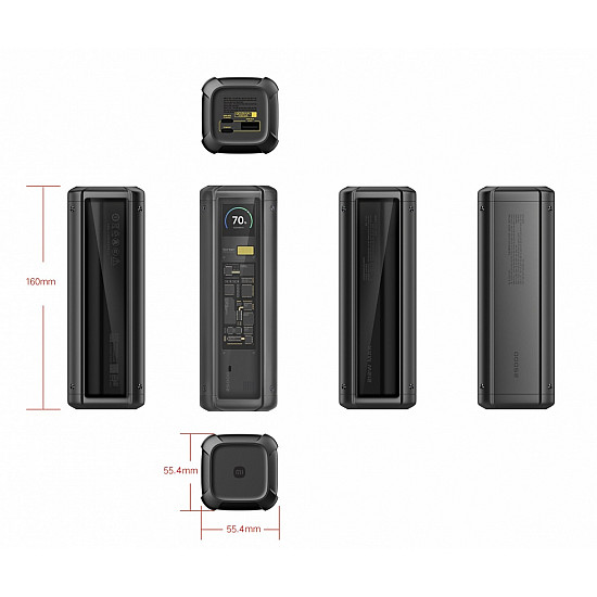 Xiaomi P03MI - Powerbank - 25000 mAh - 90.8 Wh - 212 Watt - Hypercharge, Power Delivery 3.1 - 3 Ausgabeanschlussstellen (24 pin USB-C, 4 pin USB Type A (QC 3.0))