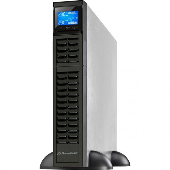POWERWALKER VFI 3000 CRM LCD UPS On-Line 3000VA 19 2U 4x IEC USB/RS-232 LCD Terminal Rack/Tow