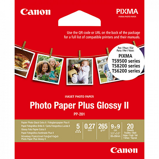 PP-201 3.5X3.5INCH 20 SHEETS PHOTO PAPER PLUS