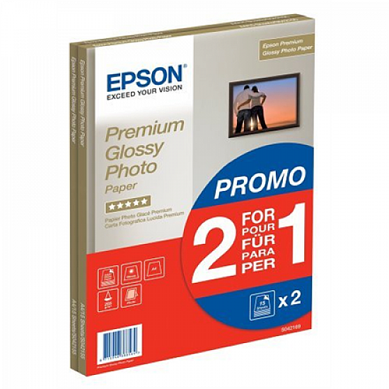 EPSON Premium glossy photo paper inkjet 255g/m2 A4 2x15 sheets 1-pack BOGOF
