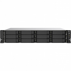 QNAP 12-Bay-Rackmontage-NAS AMD Ryzen V1000 Serie V1500B 4C/8T 2,2GHz 8GB DDR4-RAM 2x2,5 GbE LAN optionale 10GbE und M.2