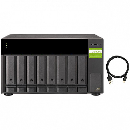 QNAP TL-D800C 8-bay desktop USB-C 3.1 Gen2 10Gbps JBOD expansion unit