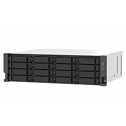 QNAP 16-Bay-Rackmount-NAS AMD Ryzen V1000-Serie V1500B 4C/8T 2,2GHz 16GB DDR4-RAM 2x2,5 GbE LAN optionale 10GbE und M.2