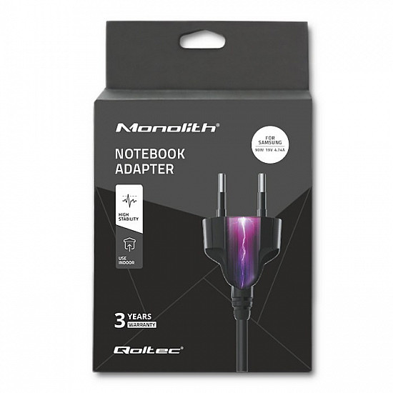 Zasilacz Qoltec 50089.90W do notebooka Samsung (19 V; 4 74 A; 90W; 5.5 mm x 3.5 mm)