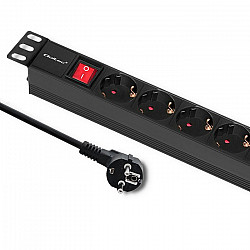Qoltec Power Strip for 1U RACK cabinet 8 Schuko outlets (2m) black