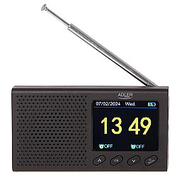 Adler FM Travel Radio AD 1198 Alarm function Black