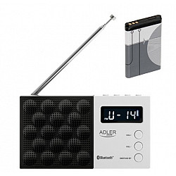 Adler Digital Radio - PLL AM/FM AD 1908 Alarm function White/Black