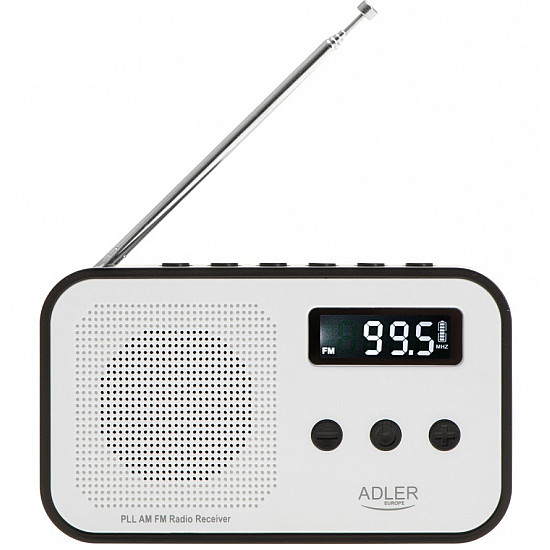 Adler Digital radio PLL AM/FM AD 1907 Alarm function White/Black