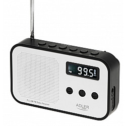 Adler Digital radio PLL AM/FM AD 1907 Alarm function White/Black
