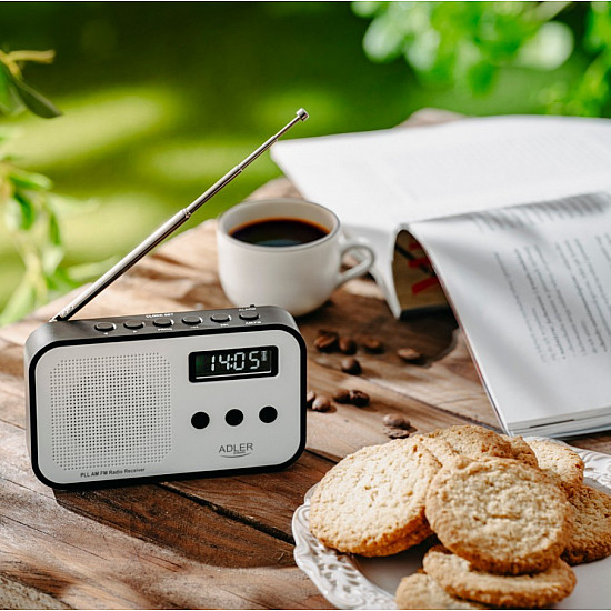 Adler Digital radio PLL AM/FM AD 1907 Alarm function White/Black
