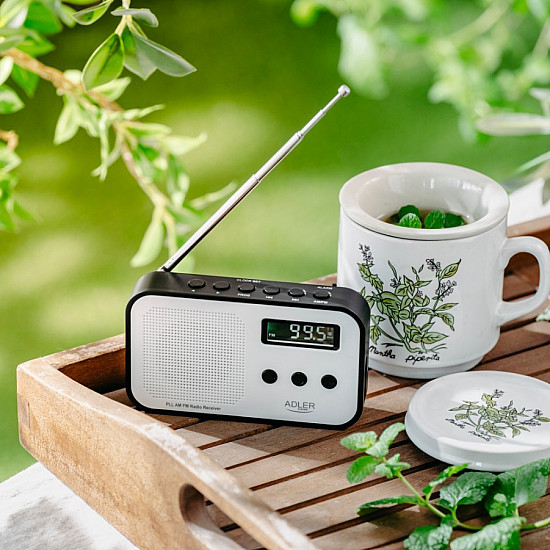 Adler Digital radio PLL AM/FM AD 1907 Alarm function White/Black