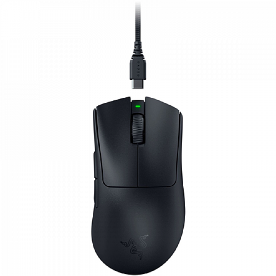 Razer DeathAdder V3 Pro Black, Wireless Gaming Mouse, True 30000 dpi, Focus Pro 30K Optical Sensor, Gen-3 Optical Mouse Switches, 5 programmable buttons, Razer Speedflex Cable USB Type C, 90-million Clicks