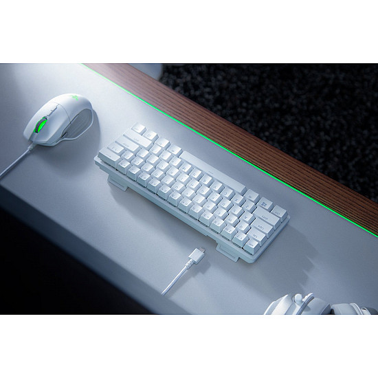 Razer Huntsman Mini Gaming keyboard, RGB LED light, US, Wired, Purple Switch, Mercury White