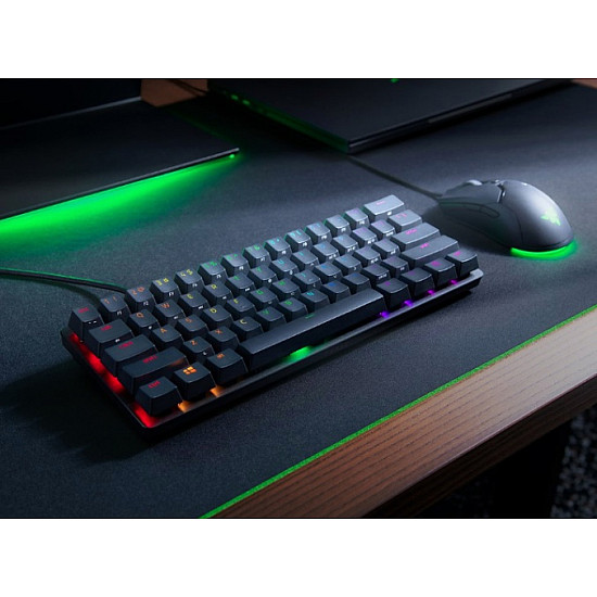 Razer Huntsman Mini (Red Switch), US Layout, Black, Razer Optical Switch, Razer Chroma customizable backlighting w/ 16.8 million colors, up to 5 profiles Hybrid onboard storage, Detachable Type-C Connectivity, 100 million keystroke lifespan