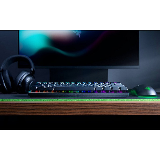 Razer Huntsman Mini (Red Switch), US Layout, Black, Razer Optical Switch, Razer Chroma customizable backlighting w/ 16.8 million colors, up to 5 profiles Hybrid onboard storage, Detachable Type-C Connectivity, 100 million keystroke lifespan