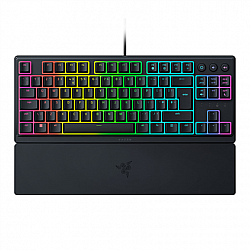 Razer Ornata V3 Tenkeyless, Low Profile Gaming Keyboard, US Layout, 8 Razer Chroma™ RGB Lighting Zones, Dedicated Media Keys, UV-coated ABS Keycaps, 1000 Hz Ultrapolling, Durable spill-resistant design, Braided fiber cable